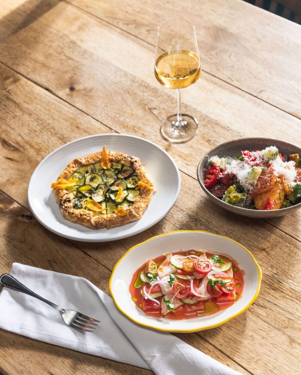 The summer menu at Glorietta paired with wine.